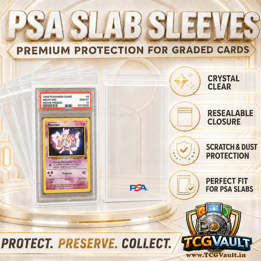 PSA Slab Protective Sleeves – Ultra-Clear Card Grading Case Covers (2 Sleeves)