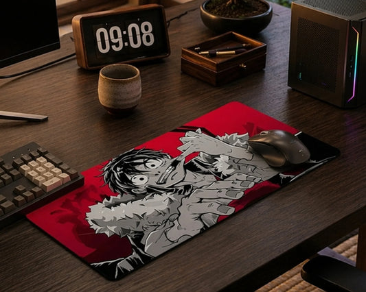 Dark Luffy Anime Mouse Pad Red Shadow Desk Mat - TCGVault