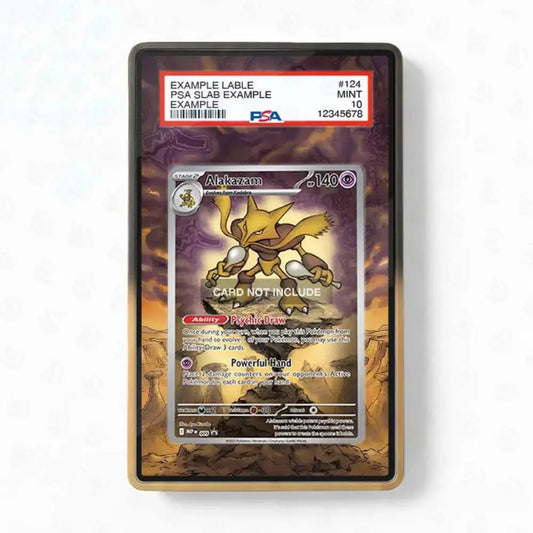 A PSA graded slab containing a Pokémon Abrodam card, shown against a white background. The slab has a black border with a gold inner frame and a red PSA label at the top.