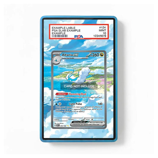 Front view of the Altaria ex 253/182 SIR SAR Paradox Rift extended art display case featuring blue sky, clouds, ocean, and scenic landscape artwork.