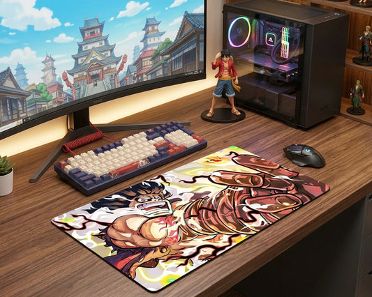 Gear 4 Luffy Boundman Power Anime Mouse Pad Fire Aura Desk Mat - TCGVault