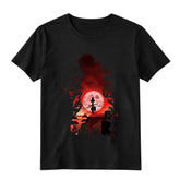 Itachi Uchiha red moon anime graphic t-shirt dark aesthetic design
