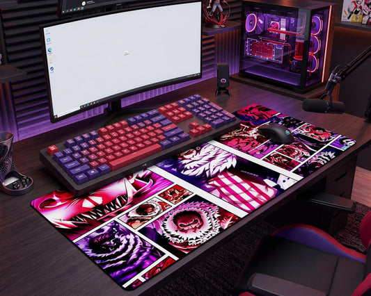 Katakuri Manga Panel Anime Mouse Pad Purple Rage Desk Mat XL - TCGVault