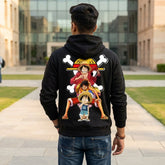 Luffy Gear 2 Red Hawk Hoodie in Black