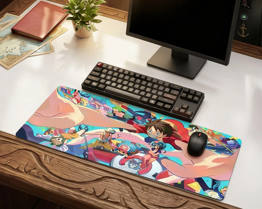 Straw Hat Crew Adventure Anime Mouse Pad XL Colorful Luffy Crew Desk Mat One Piece Gaming Mousepad - TCGVault
