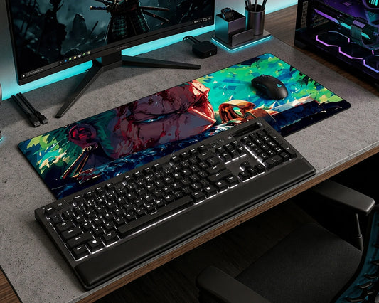 Zoro Battle Intensity Anime Mouse Pad Sword Focus Desk Mat XL - TCGVault