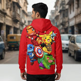 red anime hoodie back print cartoon character hoodie streetwear graphic hoodie men