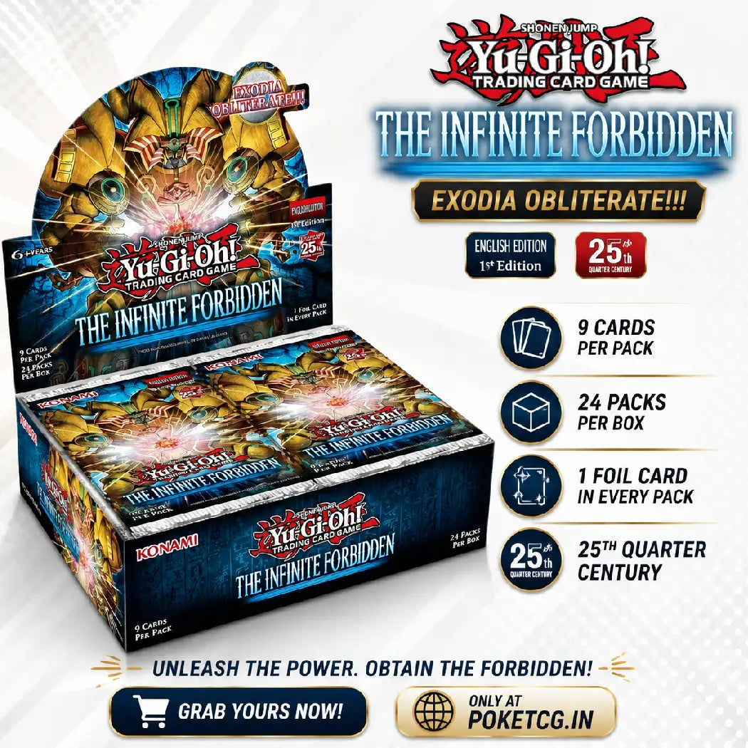 yugioh the infinite forbidden booster box Buy Yu-Gi-Oh English Options:Sephiroth full set (Pro binder + Apex protector Sleeves + Aclove edge Deck Box) Pokémon cards are now Claydol AR This booster display is