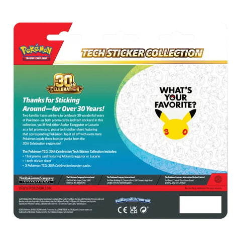 Pokémon TCG 30th Anniversary Tech Sticker Collection