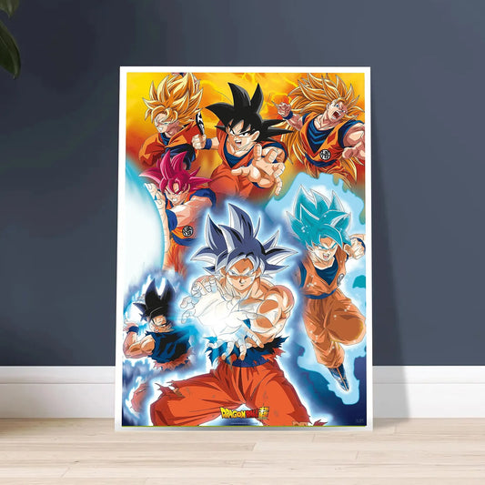 Dragon Ball Super Goku Transformations Anime Poster - TCGVault