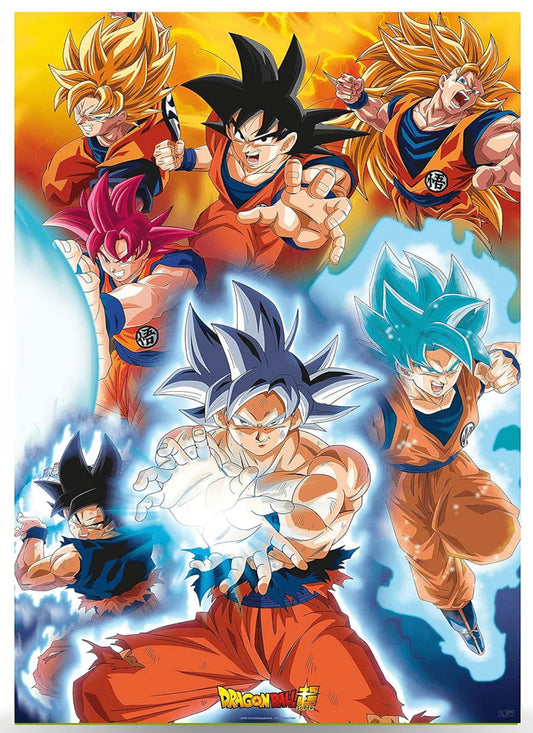 Dragon Ball Super Goku Transformations Anime Poster - TCGVault