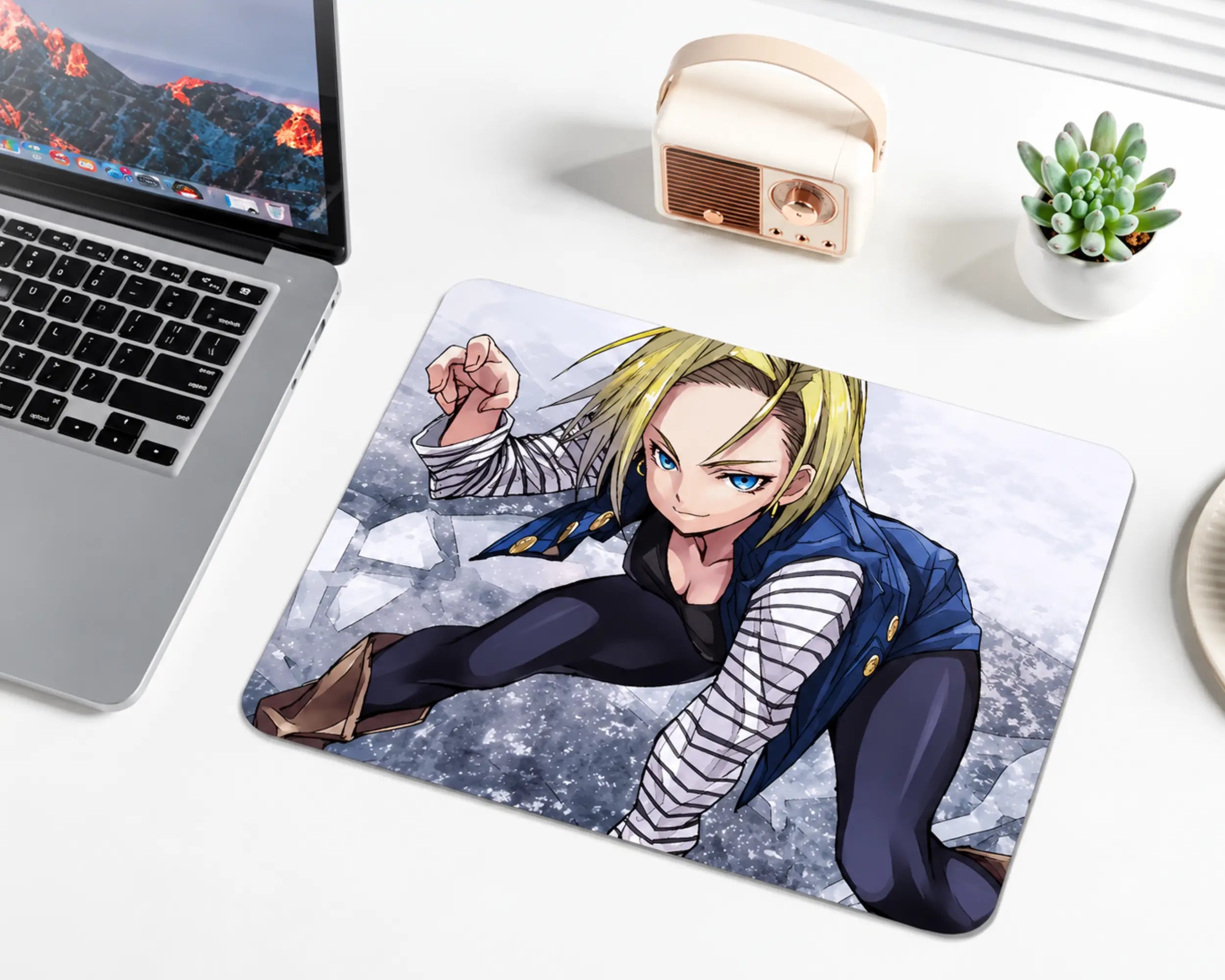 Android 18 Dragon Ball Z Anime Artwork Gaming Mouse Pad | TCGVault