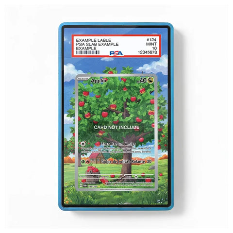 Front view of the Applin 185/167 IR AR Twilight Masquerade extended art display case featuring Applin artwork surrounded by an apple tree, green grass, and blue sky.