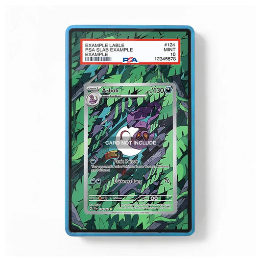 Front view of the Arbok 176/162 IR AR Temporal Forces extended art display case featuring Arbok artwork surrounded by layered green leaves and forest scenery.