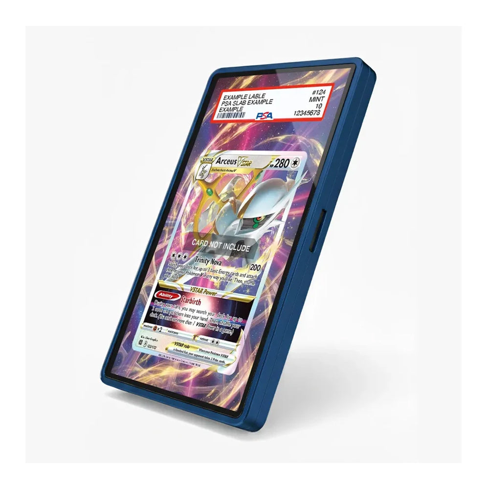 Arceus VSTAR 123/172 Brilliant Stars Extended Art Display Case shown from an angled view with a premium decorative backdrop designed for collectors.