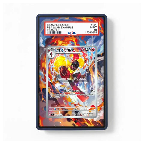 Front view of the Armarouge 083/081 AR M5 Pitch Black Extended Art Display Case featuring bold themed artwork surrounding the displayed Pokémon card.