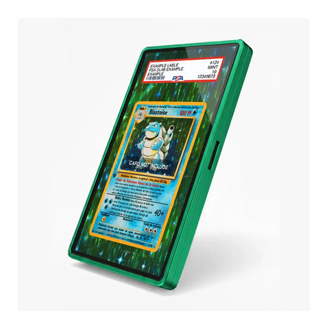 Blastoise 2/102 Base Set Pokémon card displayed in a detailed extended art display case