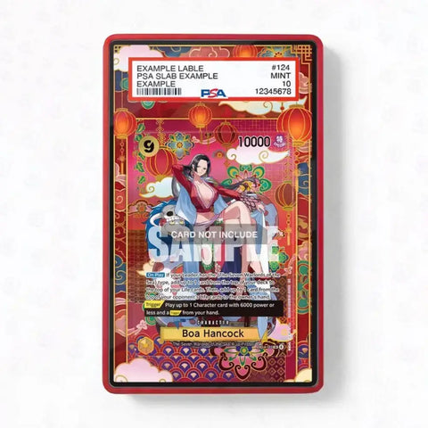A PSA graded collectible card featuring an illustrated character on a red and gold patterned cardback, with a PSA slab label visible at the top and a large 'SANCTUARY' watermark across the center.