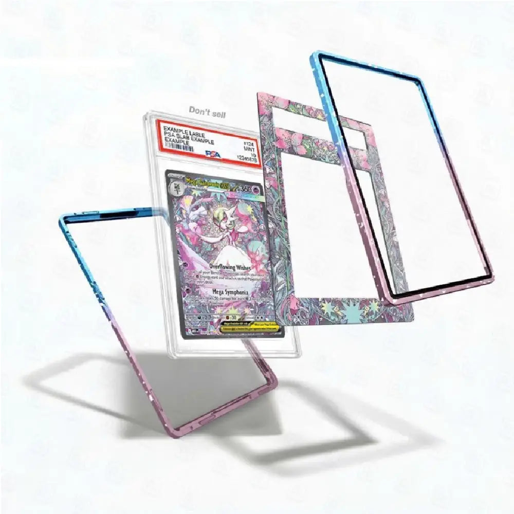 Card sleeves with a trading card featuring a character on a white background
