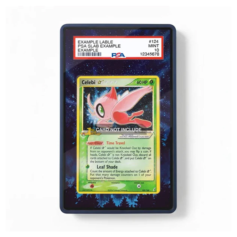 Celebi Star 100/100 EX Crystal Guardians extended art display case by TCGVault for Pokémon TCG collectors