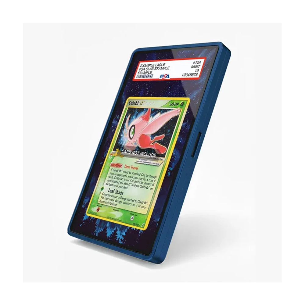 Celebi Star 100/100 EX Crystal Guardians Ultra Rare Pokémon card displayed in an extended art collector case