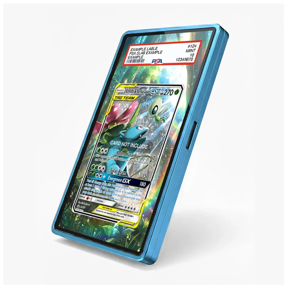 Celebi Venusaur GX SM167 Promo Tag Team Pokémon card displayed in an extended art collector case