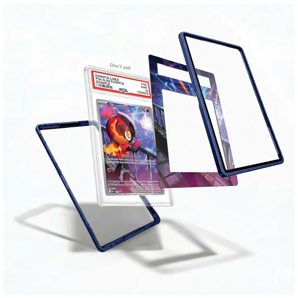 Close-up of Charcadet MEP 022 Promo card presented inside a premium extended art display case