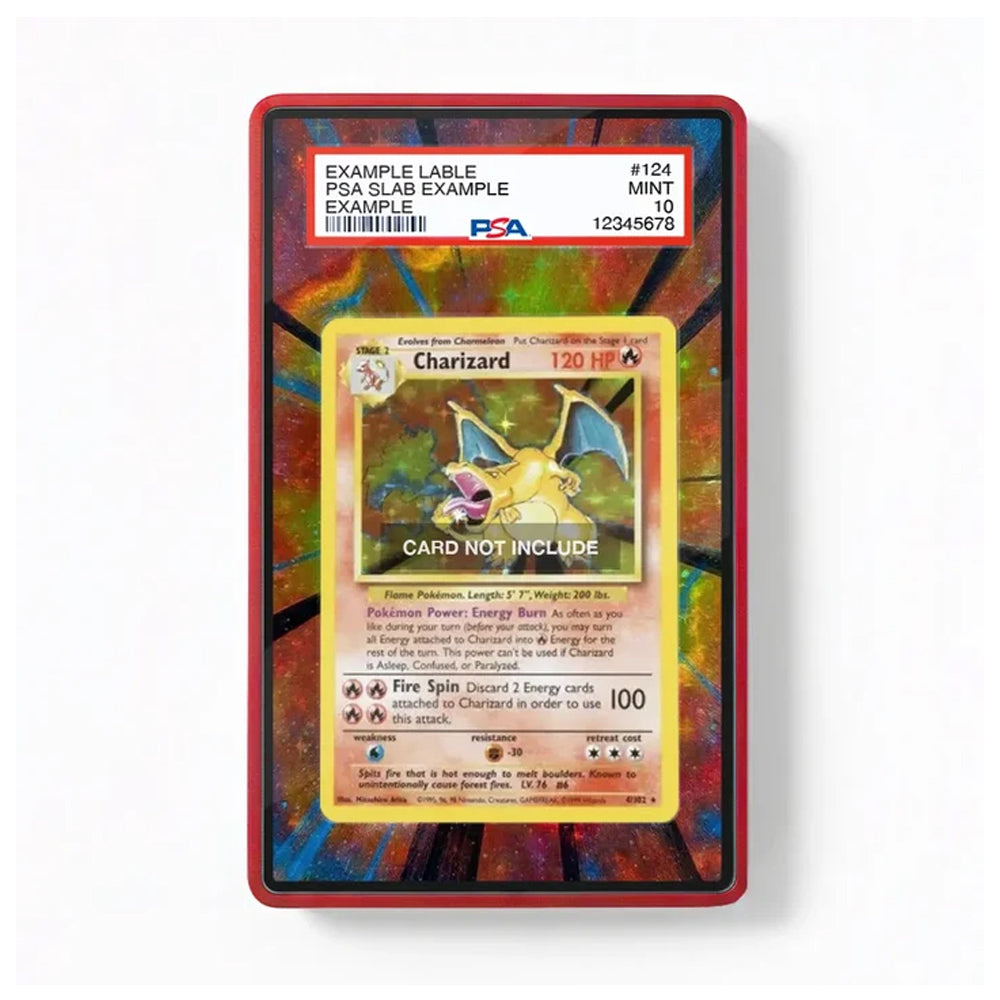 Charizard 4/102 Base Set extended art display case by TCGVault for Pokémon TCG collectors