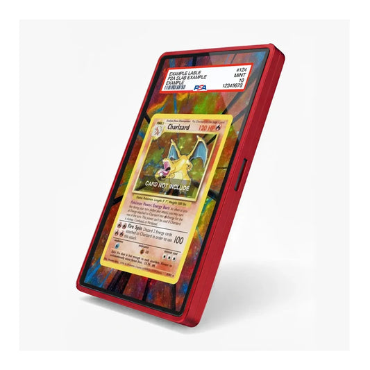Charizard 4/102 Base Set Pokémon card displayed in an extended art collector case