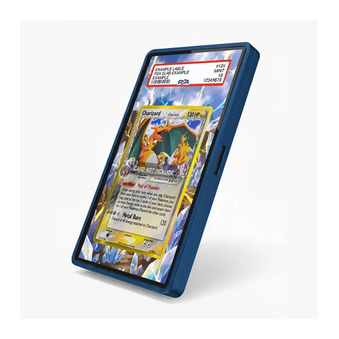 Charizard 4/100 Crystal Guardians holographic Pokémon card displayed in an extended art collector case