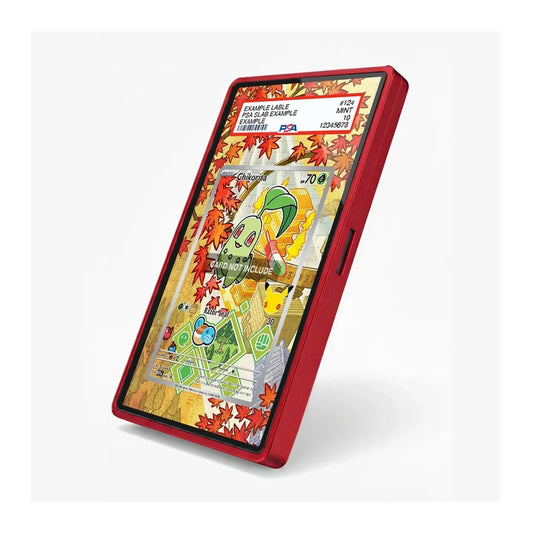 Close-up view of the Chikorita extended art display design featuring the beloved Grass-type Pokémon.