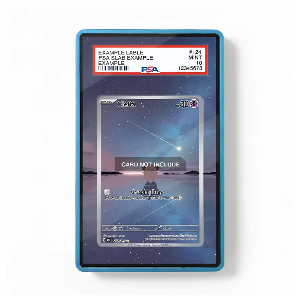 Front view of the Cleffa 202/197 Obsidian Flames-inspired extended art display case for Pokémon TCG collectors.