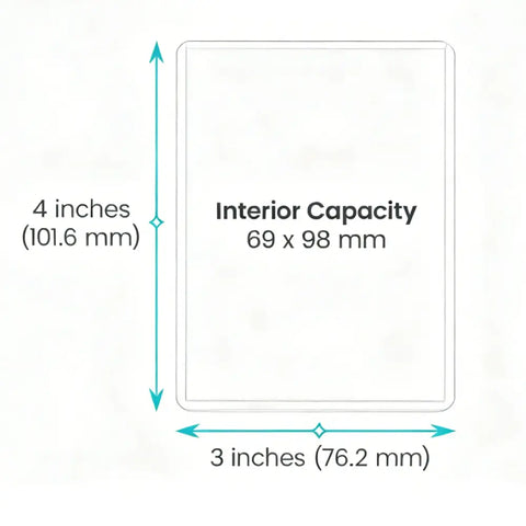 Close-up of ultra-clear rigid plastic card protector by TitanShield highlighting the scratch-resistant surface and seamless construction.