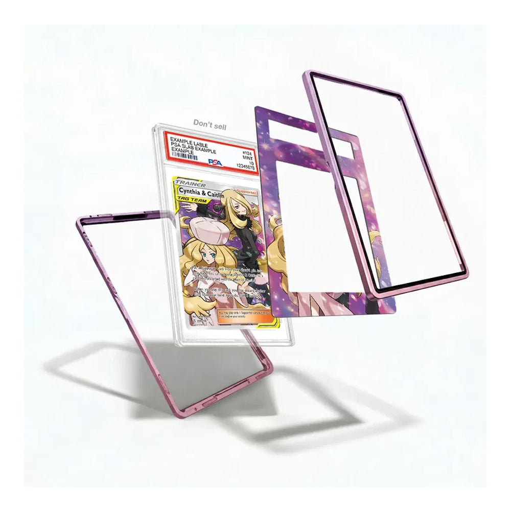 Detailed view of the Cynthia & Caitlin extended art display design inspired by the Pokémon Trainer Supporter card.