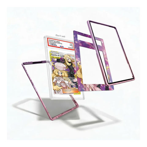 Detailed view of the Cynthia & Caitlin extended art display design inspired by the Pokémon Trainer Supporter card.