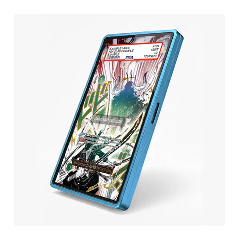 Angled view of the Demon Aura Asura-inspired extended art display case showcasing its bold anime-themed presentation.