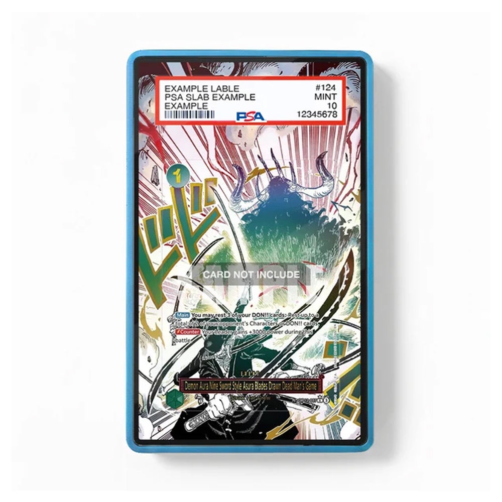 Front view of the Demon Aura Nine Sword Style Asura Blades-inspired extended art display case for anime collectors.