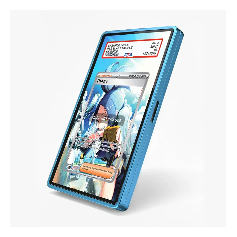 Angled view of the Dendra extended art display case showcasing its collectible presentation.