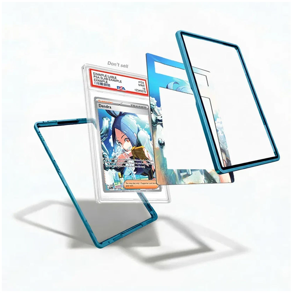 Dendra extended art display case styled as a centerpiece for a Pokémon Trainer card collection.