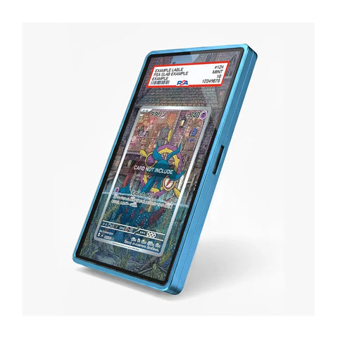 Angled view of the Dhelmise extended art display case showcasing its dark and dramatic Pokémon-themed presentation.