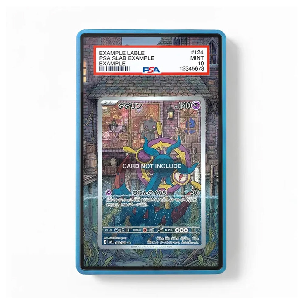 Front view of the Dhelmise 088/081 M5 Pitch Black-inspired extended art display case for Pokémon TCG collectors.