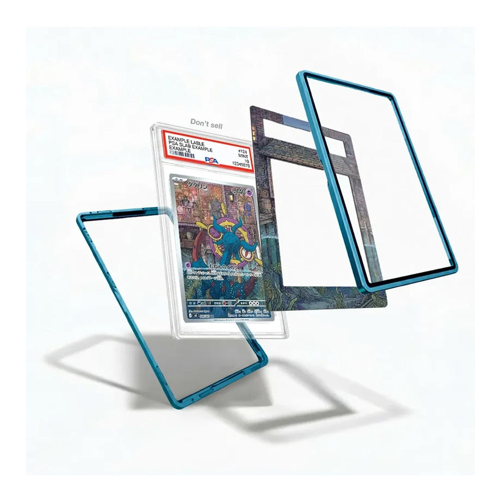 Dhelmise extended art display case styled as a centerpiece for a Pokémon trading card collection.