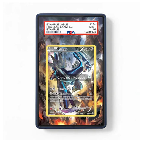 Front view of the Dialga XY77 XY Series promo-inspired extended art display case for Pokémon TCG collectors.