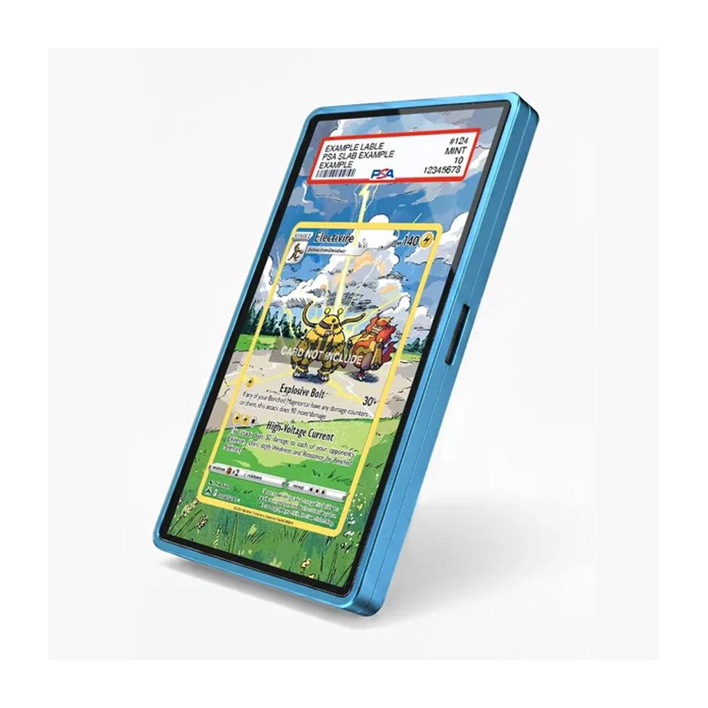 Close-up view of the Electivire-inspired extended art display design for Pokémon collectors.