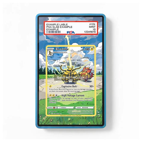 Front view of an Electivire-inspired Crown Zenith extended art display case for Pokémon TCG collectors.