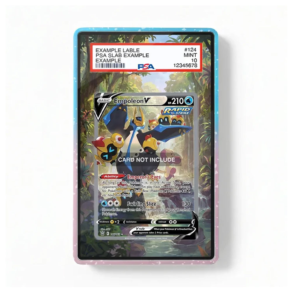 Front view of an Empoleon V-inspired Battle Styles extended art display case for Pokémon TCG collectors.