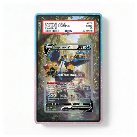 Front view of an Empoleon V-inspired Battle Styles extended art display case for Pokémon TCG collectors.
