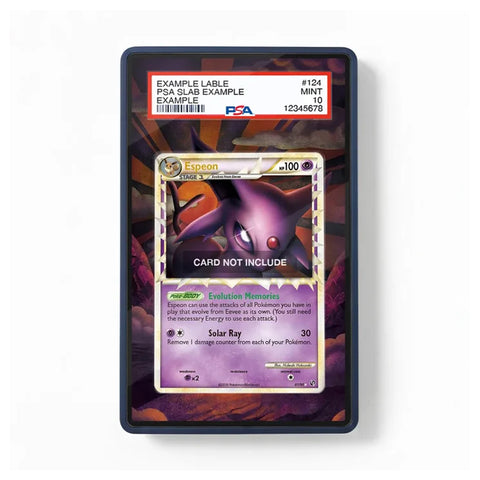 Espeon 81/90 Unleashed Pokémon card extended-art display case featuring a custom collector-style background.