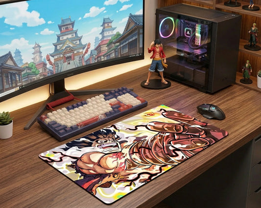Gear 4 Luffy Boundman Power Anime Mouse Pad Fire Aura Desk Mat - TCGVault