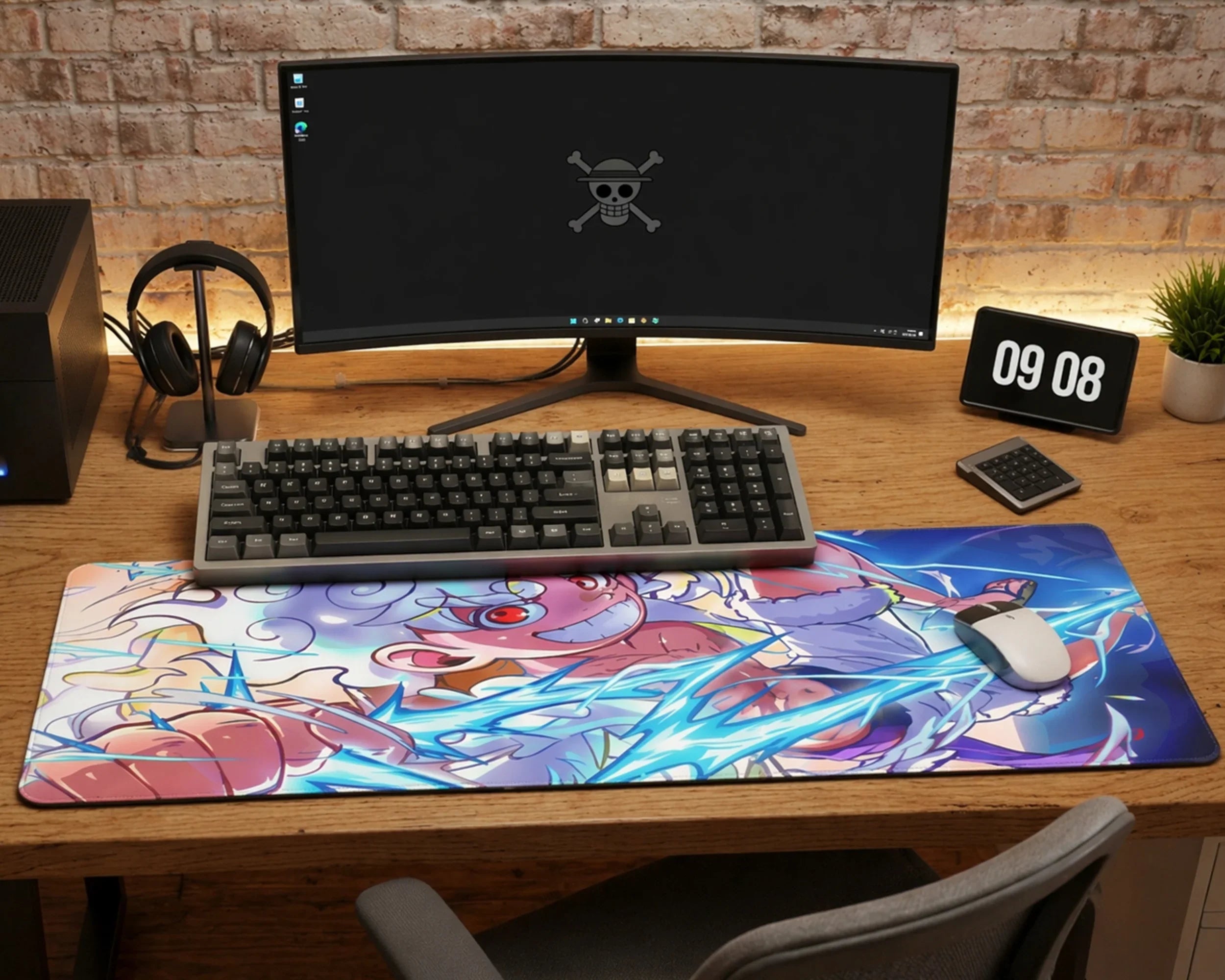 Gear 5 Luffy Anime Mouse Pad Lightning Action Desk Mat - TCGVault